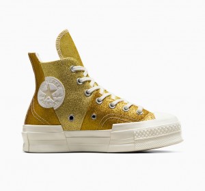 Converse Chuck 70 Plus Glitter Blancas Doradas Oscuro | 502-KLUNTP