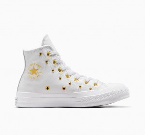 Converse Chuck 70 Star Studded Blancas Blancas Doradas | 461-DFSRVK