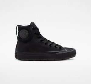 Converse Chuck Taylor All Star Berkshire Boot Cuero Negras Negras Gris | 753-FMQEKR