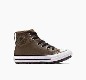 Converse Chuck Taylor All Star Berkshire Boot Cuero Negras Blancas | 490-SZXKDA