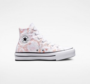 Converse Chuck Taylor All Star EVA Lift Plataforma Butterfly Shine Blancas Rosas Negras | 652-OPJZEL