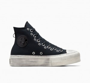 Converse Chuck Taylor All Star Lift Plataforma Punk Negras Negras | 693-HRBKVO