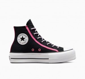 Converse Chuck Taylor All Star Lift Plataforma Utility Twist Negras Rosas Blancas | 182-MNDZCW