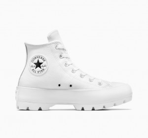 Converse Chuck Taylor All Star Lugged Cuero Blancas Negras Blancas | 328-KFLXZW