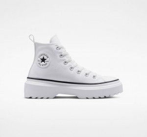 Converse Chuck Taylor All Star Lugged Lift Plataforma Lona Blancas Blancas Negras | 739-GITRLC