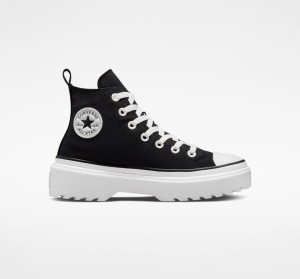 Converse Chuck Taylor All Star Lugged Lift Plataforma Lona Negras Negras Blancas | 486-FMEQLI