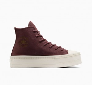 Converse Chuck Taylor All Star Modern Lift Plataforma Gamuza Marrones | 561-PKWZIT