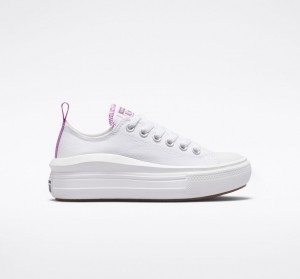 Converse Chuck Taylor All Star Move Plataforma Blancas Moradas Blancas | 417-APUXKY