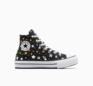 Converse Chuck Taylor All Star Plataforma Lift Sparkle Negras Plateadas Doradas | 193-APXEYD