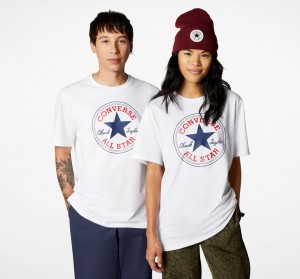 Converse Converse Go-To All Star Patch Standard-Fit T-Shirt Blancas | 590-MBQURF