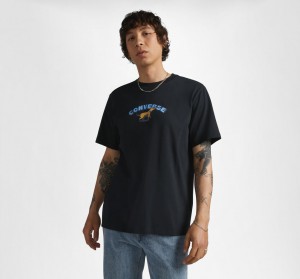 Converse Recreation Department Estampadas T-Shirt Negras | 572-UNCOHI