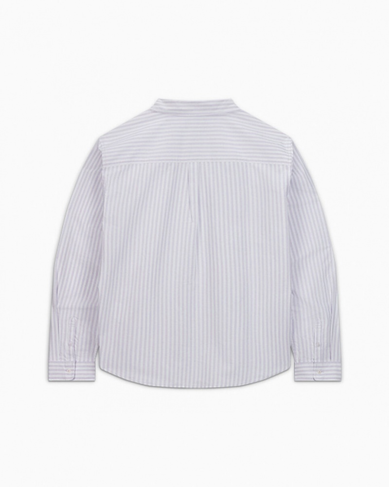 Converse A Rayas Oxford Button-Up Shirt Vapor Violet Stripe | 385-MBWEZL