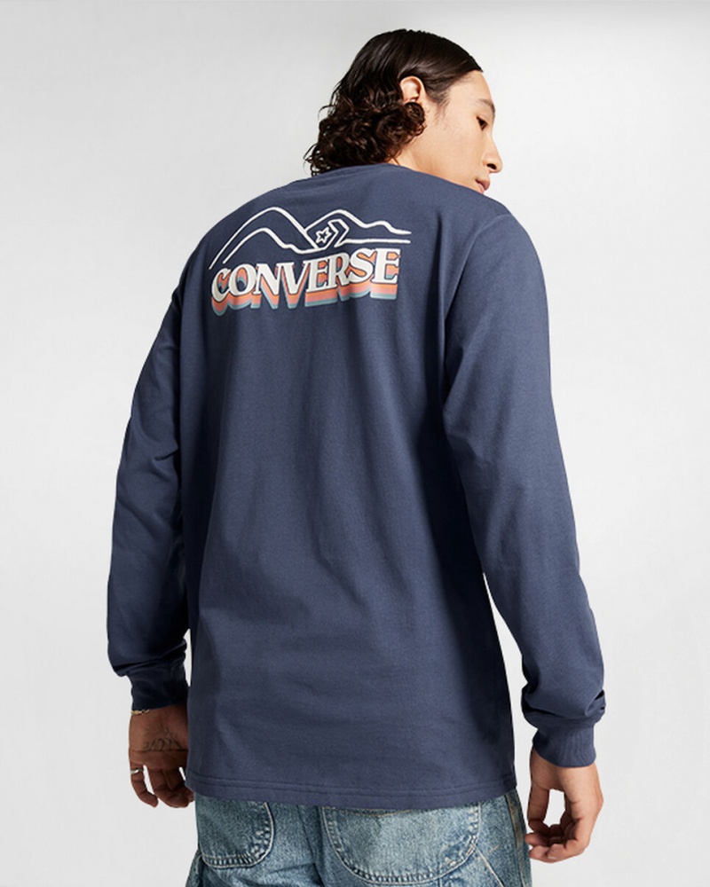 Converse All Star Invierno Chill Long-Sleeve T-Shirt Azules | 485-MRSLQC