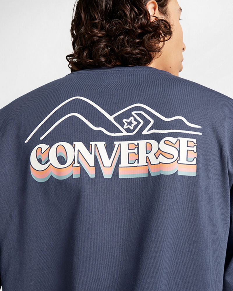 Converse All Star Invierno Chill Long-Sleeve T-Shirt Azules | 485-MRSLQC