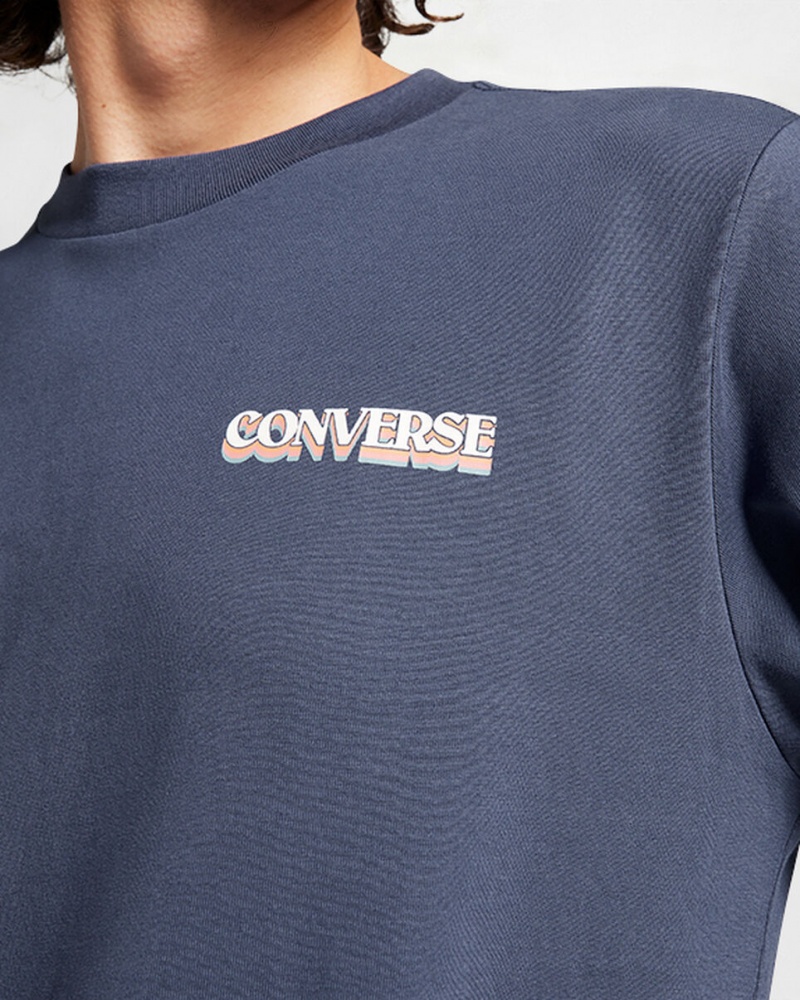 Converse All Star Invierno Chill Long-Sleeve T-Shirt Azules | 485-MRSLQC