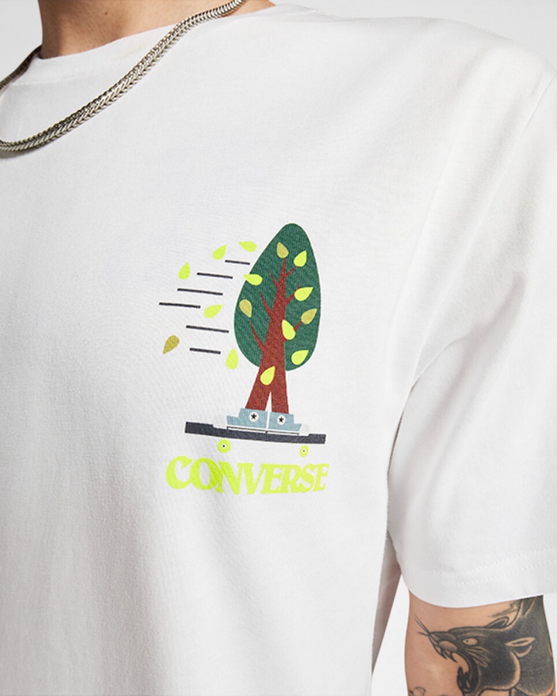 Converse All Star Tree T-shirt Blancas | 825-KNTLGC