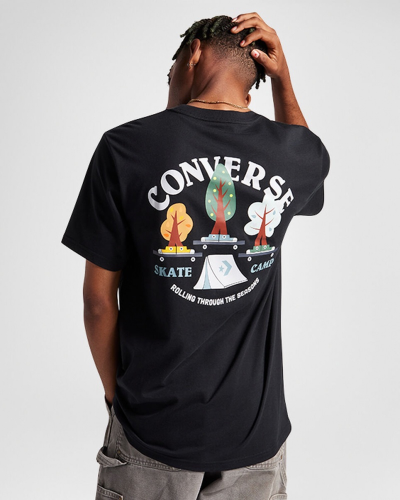 Converse All Star Tree T-shirt Negras | 156-ZNCDPK