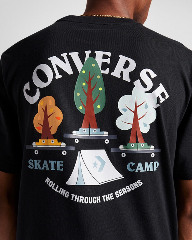 Converse All Star Tree T-shirt Negras | 156-ZNCDPK