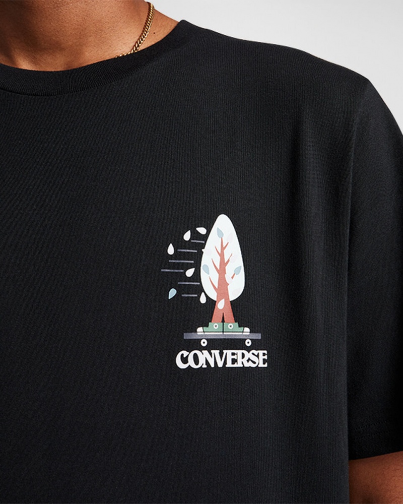 Converse All Star Tree T-shirt Negras | 156-ZNCDPK