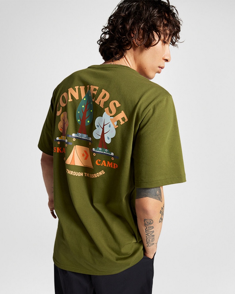 Converse All Star Tree T-shirt Verde | 704-BGLUIQ