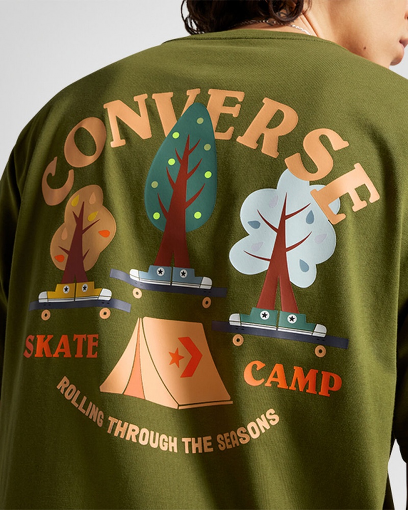 Converse All Star Tree T-shirt Verde | 704-BGLUIQ