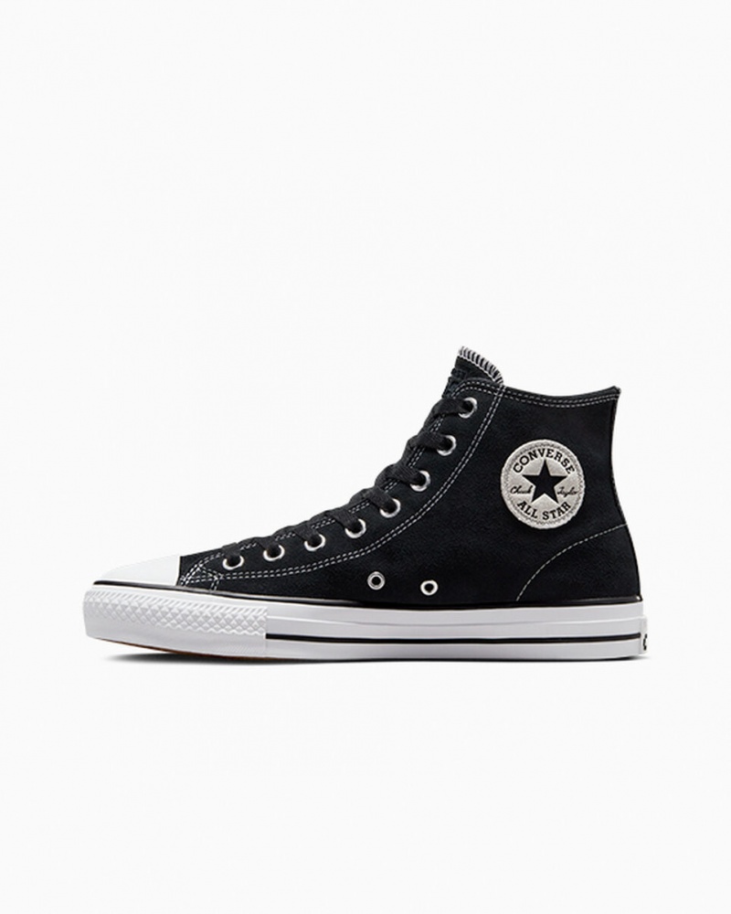 Converse CONS Chuck Taylor All Star Pro Gamuza Negras Negras Blancas | 852-DMONKL