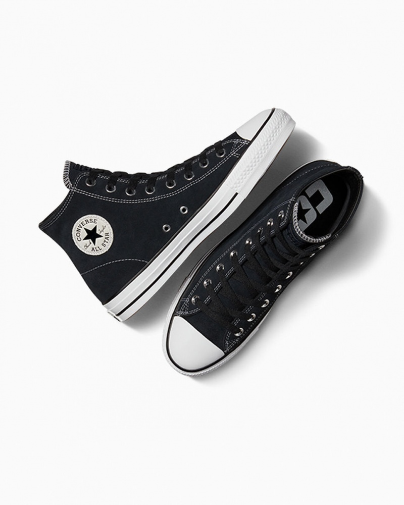 Converse CONS Chuck Taylor All Star Pro Gamuza Negras Negras Blancas | 852-DMONKL