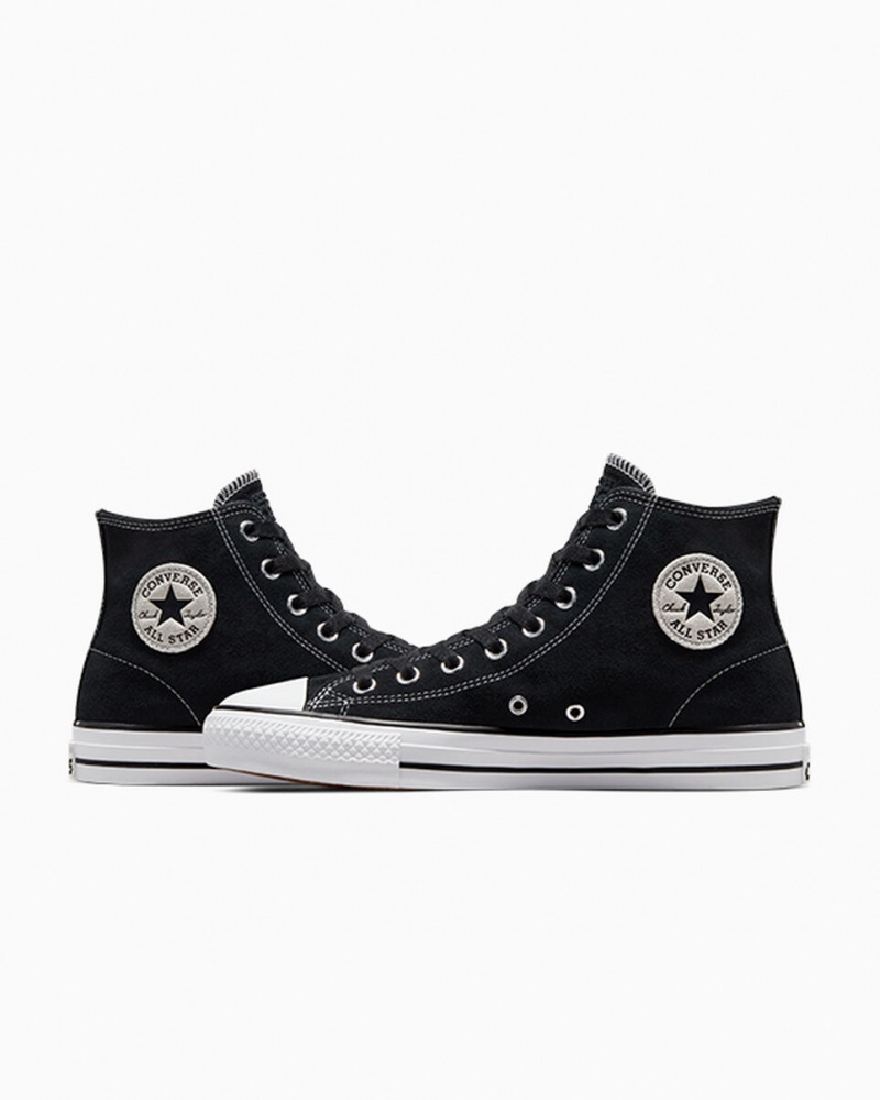 Converse CONS Chuck Taylor All Star Pro Gamuza Negras Negras Blancas | 852-DMONKL