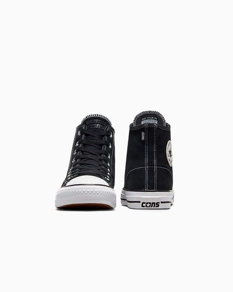 Converse CONS Chuck Taylor All Star Pro Gamuza Negras Negras Blancas | 852-DMONKL