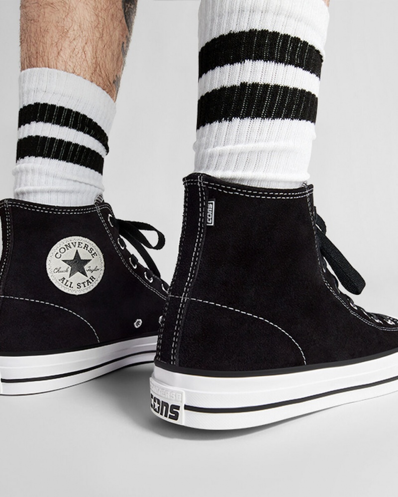 Converse CONS Chuck Taylor All Star Pro Gamuza Negras Negras Blancas | 852-DMONKL