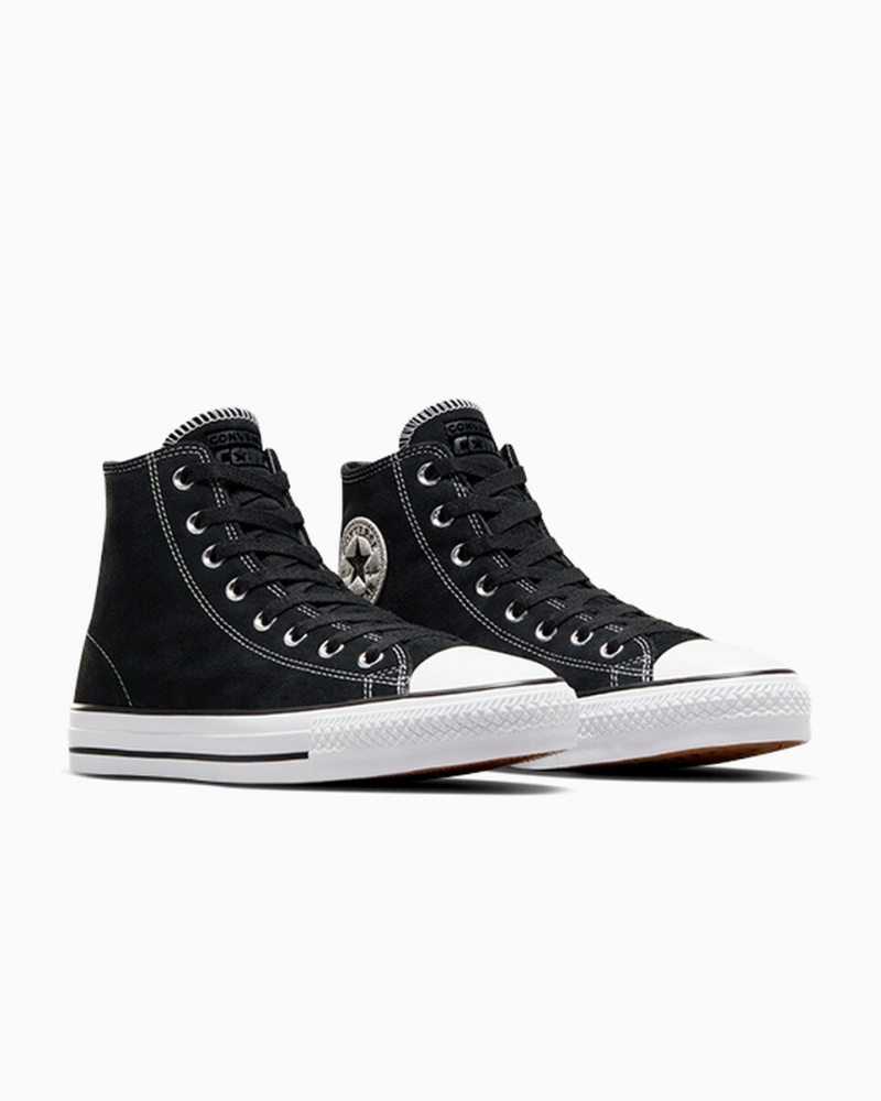 Converse CONS Chuck Taylor All Star Pro Gamuza Negras Negras Blancas | 501-ZOGWNL