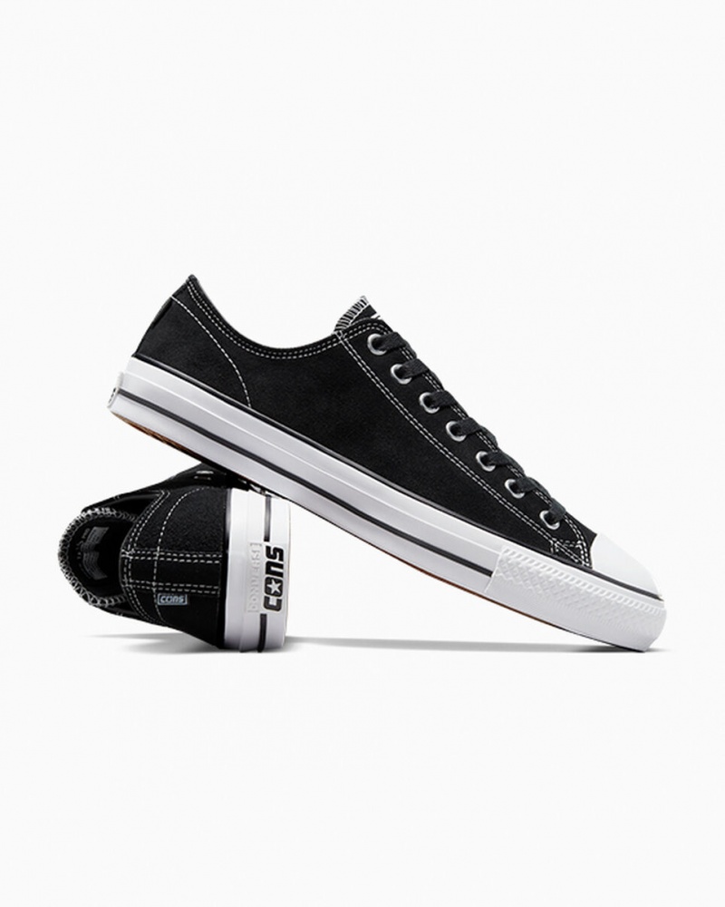 Converse CONS Chuck Taylor All Star Pro Gamuza Negras Negras Blancas | 813-SLCIFM