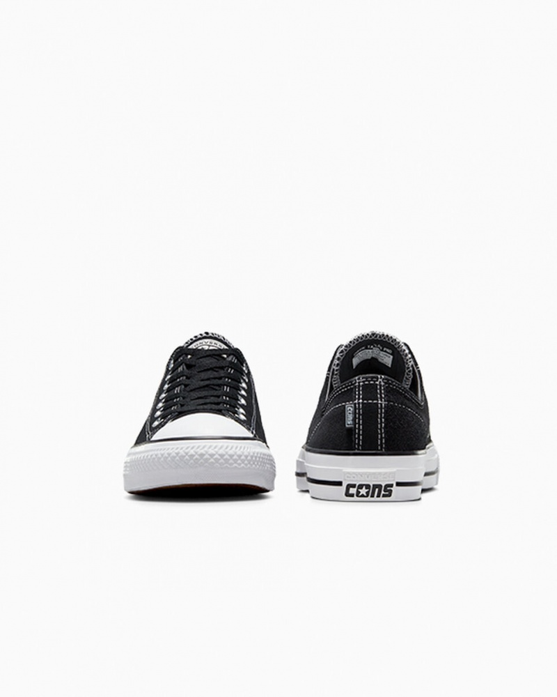 Converse CONS Chuck Taylor All Star Pro Gamuza Negras Negras Blancas | 813-SLCIFM