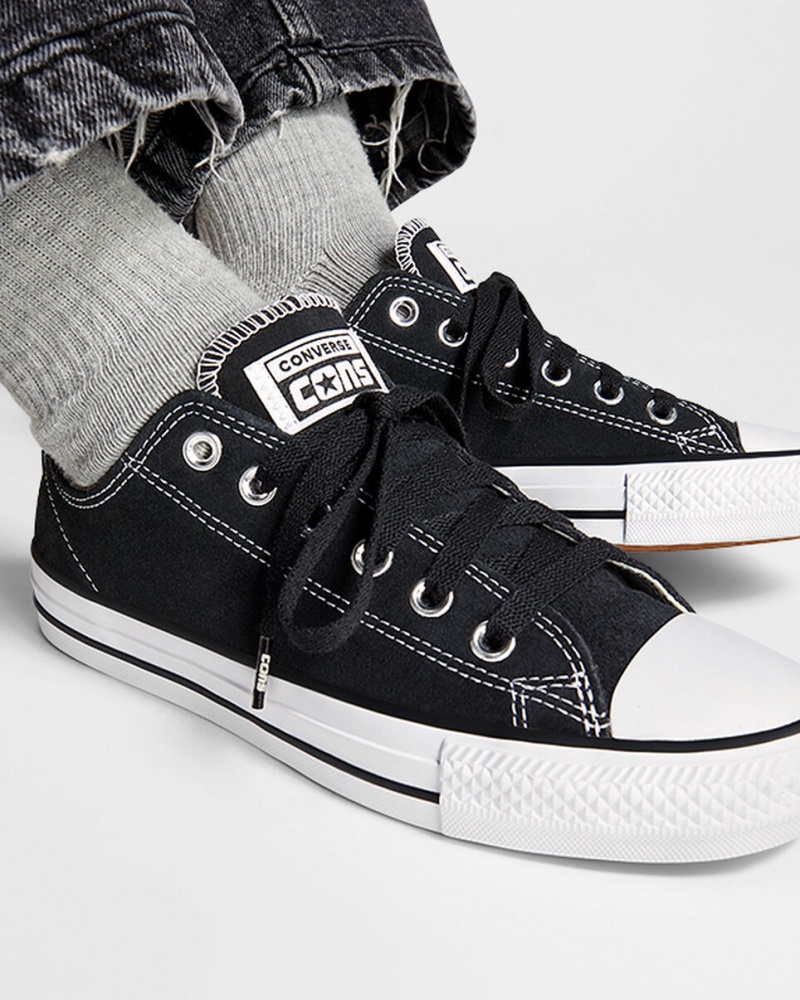 Converse CONS Chuck Taylor All Star Pro Gamuza Negras Negras Blancas | 813-SLCIFM