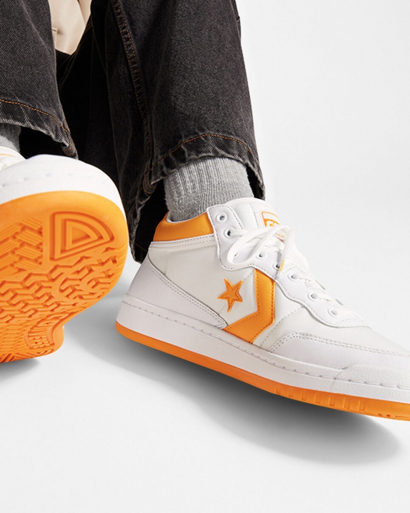 Converse CONS Fastbreak Pro Cuero Blancas Amarillo Claro Blancas | 813-VEYPLS