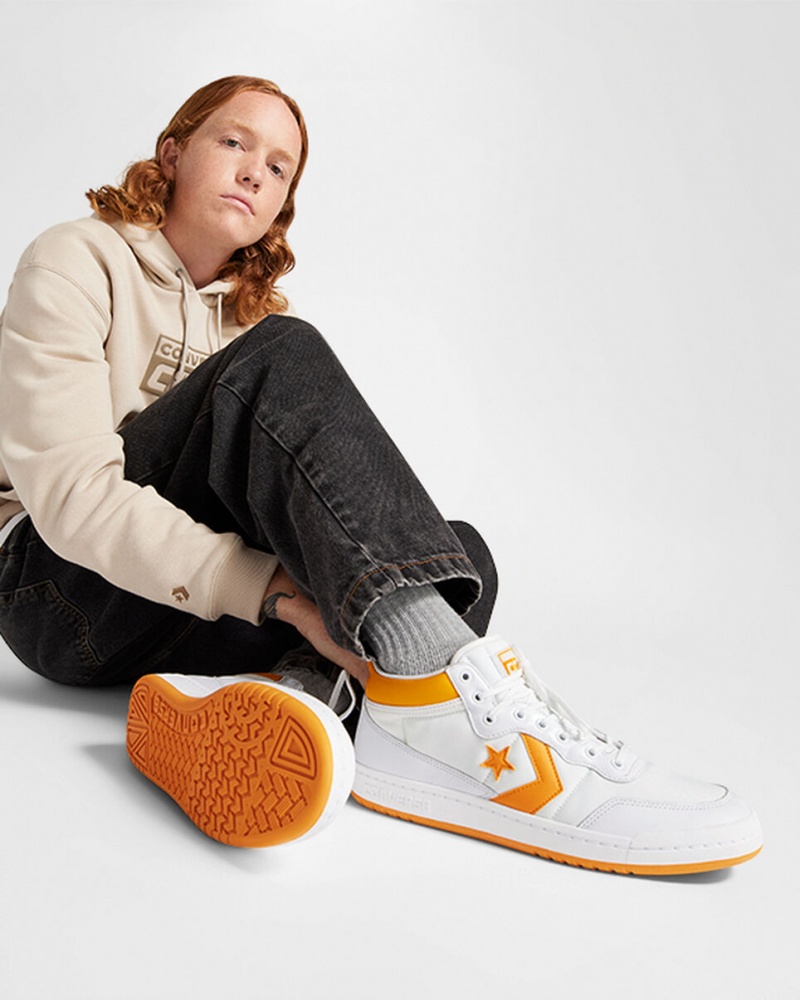 Converse CONS Fastbreak Pro Cuero Blancas Amarillo Claro Blancas | 813-VEYPLS