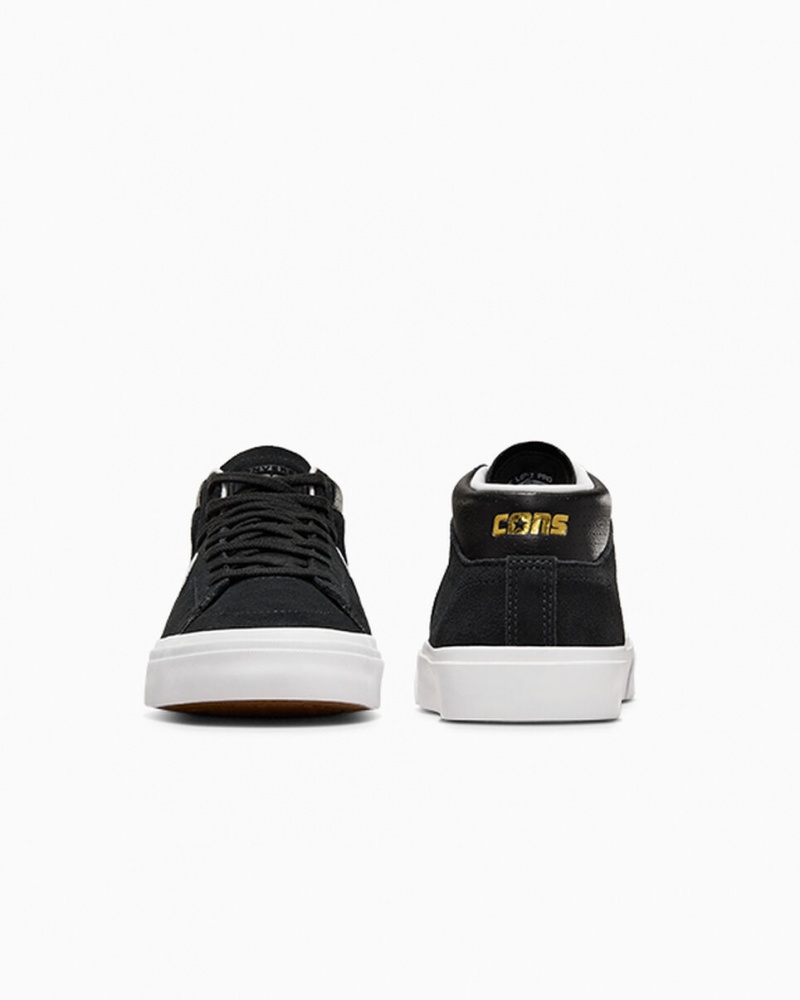 Converse CONS Louie Lopez Pro Mid Negras Negras Blancas | 930-AITVXG