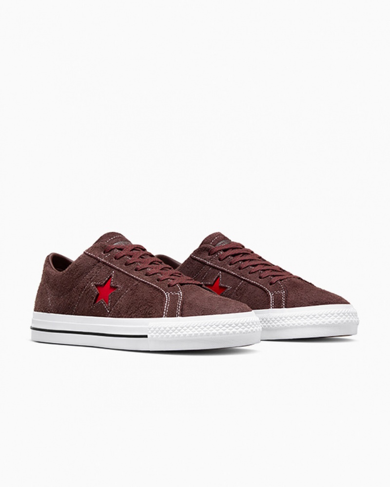 Converse CONS One Star Pro Marrones Blancas Rojas | 905-IABFTH