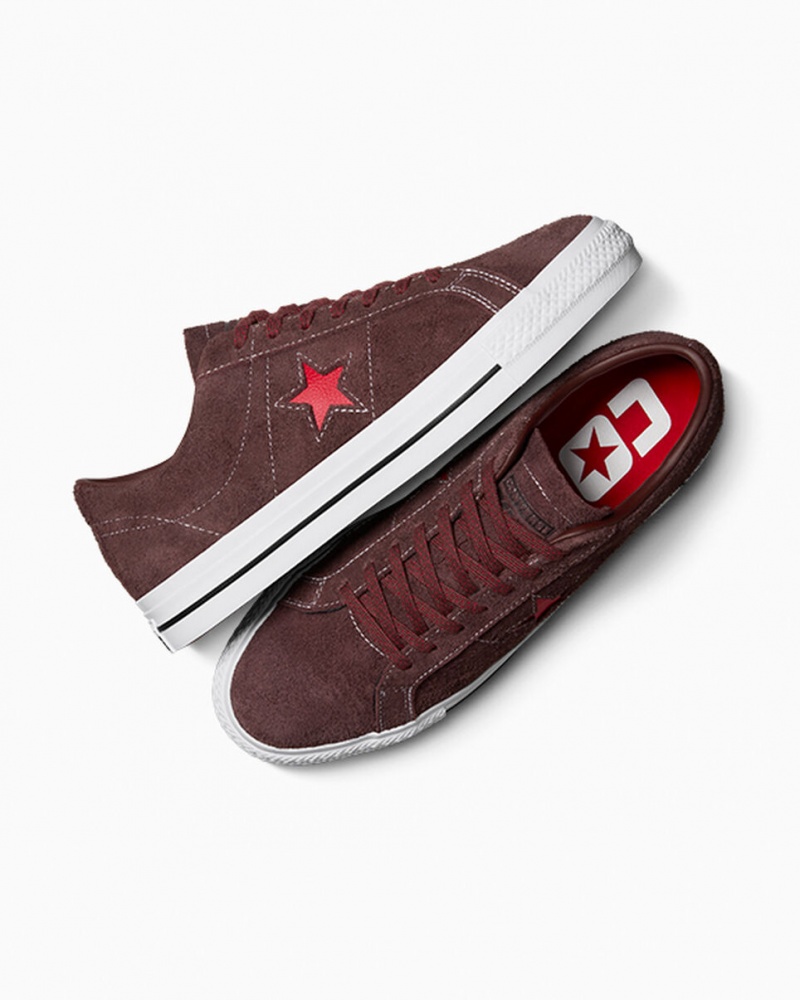 Converse CONS One Star Pro Marrones Blancas Rojas | 905-IABFTH