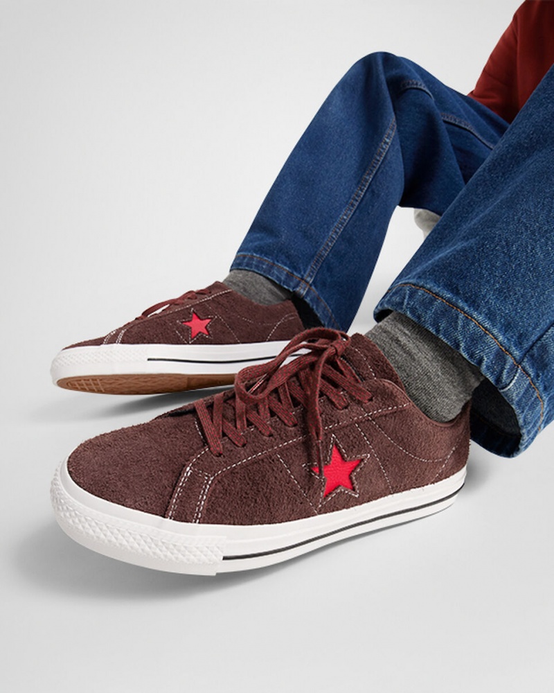 Converse CONS One Star Pro Marrones Blancas Rojas | 905-IABFTH