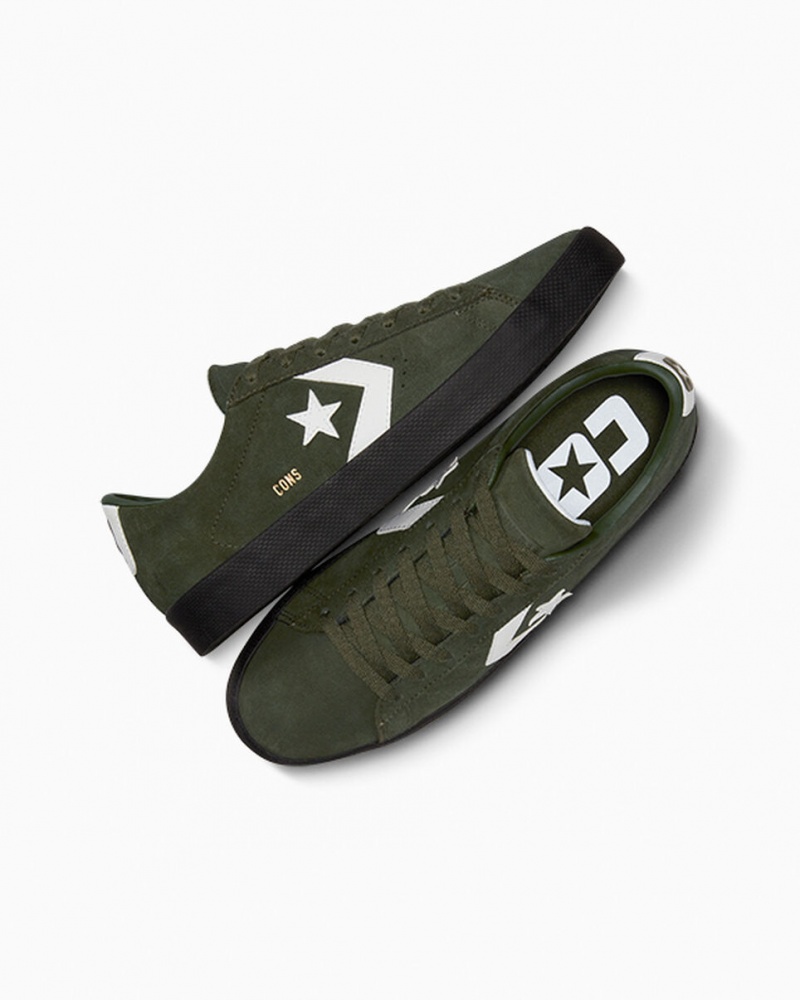 Converse CONS PL Vulc Pro Gamuza Verde Blancas Negras | 574-EMBJXD