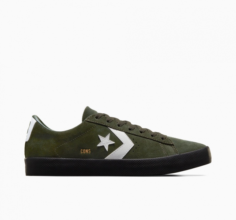 Converse CONS PL Vulc Pro Gamuza Verde Blancas Negras | 574-EMBJXD