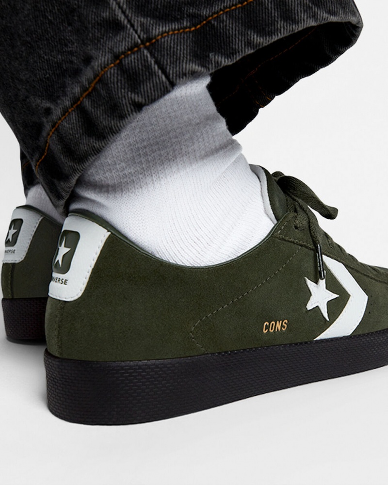 Converse CONS PL Vulc Pro Gamuza Verde Blancas Negras | 725-GUFTBR