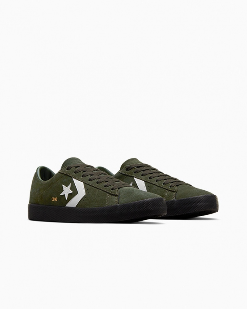 Converse CONS PL Vulc Pro Gamuza Verde Blancas Negras | 725-GUFTBR