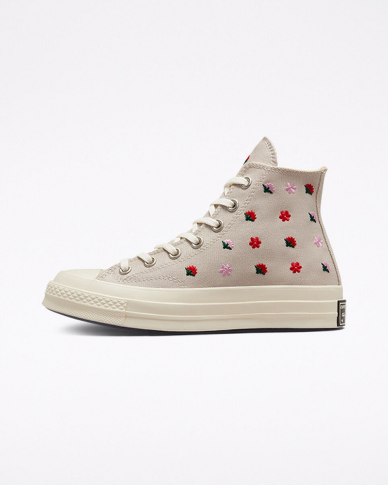 Converse Chuck 70 Floral Embroidery Desert Sand / Egret | 072-FNHWVY