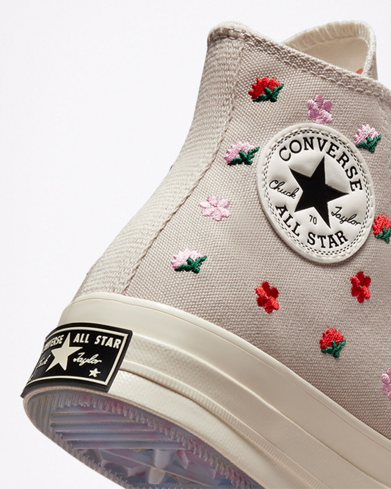 Converse Chuck 70 Floral Embroidery Desert Sand / Egret | 072-FNHWVY