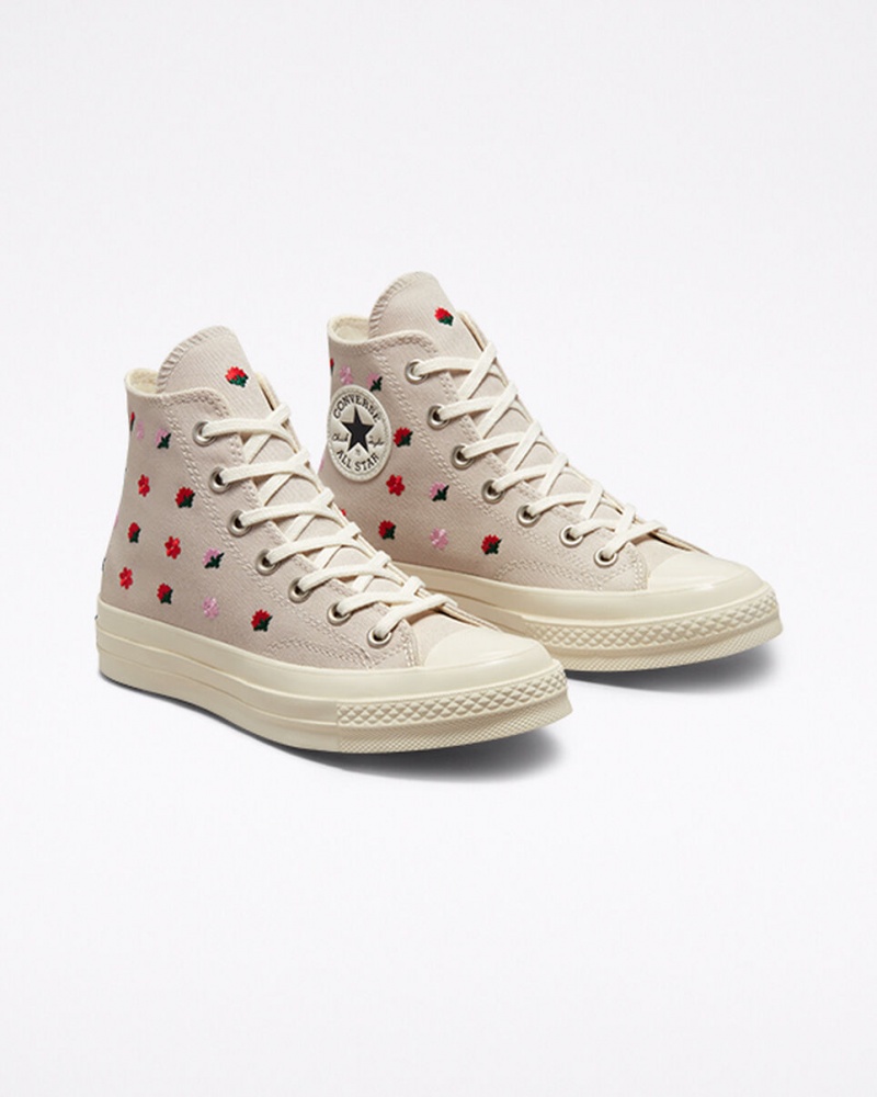 Converse Chuck 70 Floral Embroidery Desert Sand / Egret | 072-FNHWVY