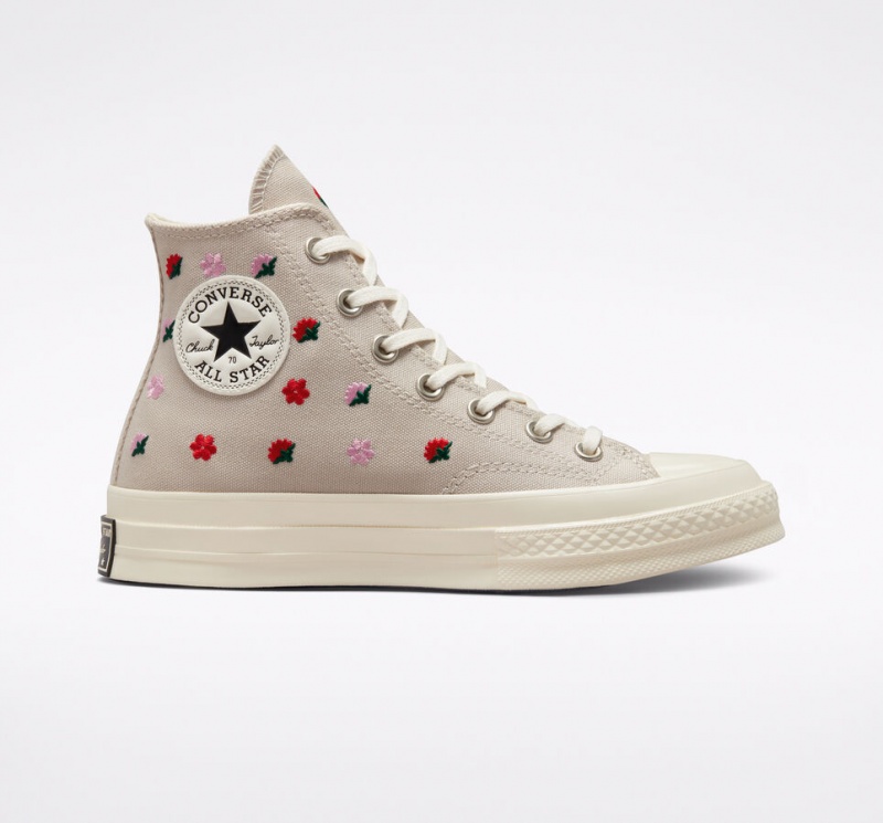 Converse Chuck 70 Floral Embroidery Desert Sand / Egret | 072-FNHWVY