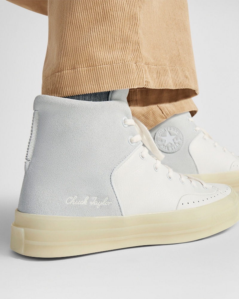 Converse Chuck 70 Marquis Cuero Blancas Gris | 735-JACZPX