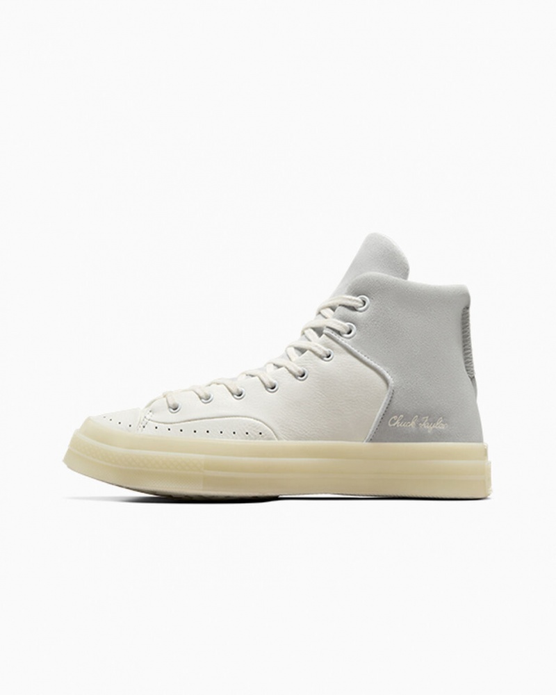 Converse Chuck 70 Marquis Cuero Blancas Gris | 735-JACZPX